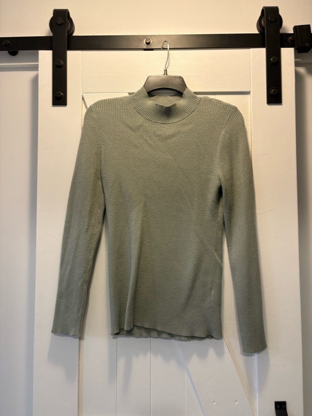 Mason & Belle Sage Ribbed Mock Neck Sweater